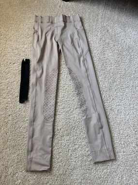 Children's Ovation Riding Breeches with Knee Grips/Removable Boot Straps Size L